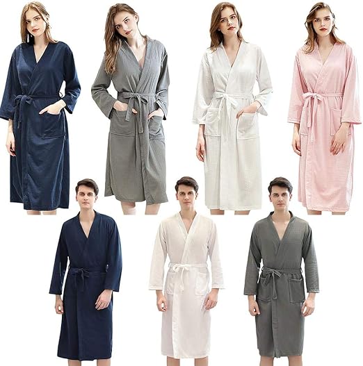 VIVILIAN Unisex Thin Bathrobes Lightweight Nightgowns QuickDrying Robe