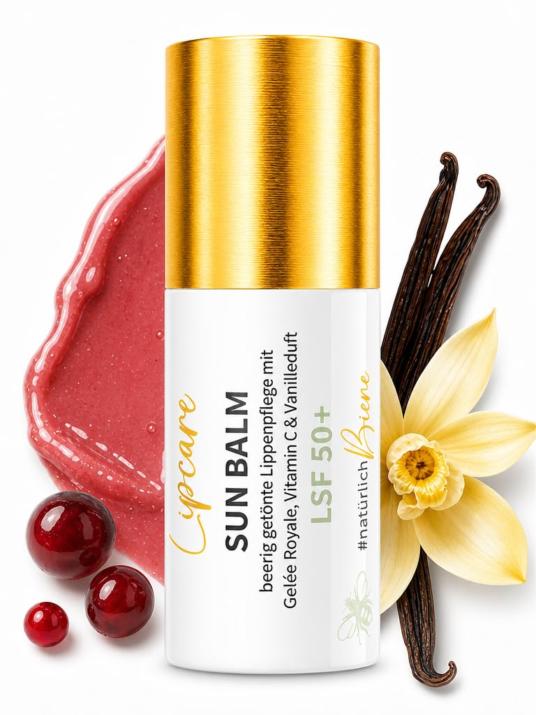 bedrop Sun Balm LSF 50+ | getönte Lippenpflege mit Gelée Royale, Manuka & zartem Vanilleduft - Sonnenschutz mit SPF gegen Sonnenschäden