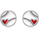 Softball/Baseball/Soccer Stud Earrings Sterling Silver Sport Jewelry for Women Sport Lovers