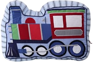 ABREEZE Train Shaped Pillow Quilted Decorative Pillows for Boys Room Décor