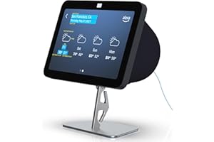 VMEI Adjustable Metal Stand for Echo Show 8(Gen 3)- Magnetic Dock with Premium Sleek Aluminum Design, Enhanced Stability and Built-in Cable Management for Kitchen and Desktop Use(Silver)