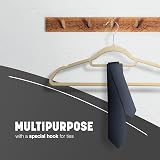 KEPLIN Velvet Hangers 50 Pack 45cm Thin Non-Slip with Tie Bar Cream view 6