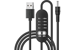 USB to DC35135 Power Cable with Temperature Setting and Timer Switches Heating Pad Connector