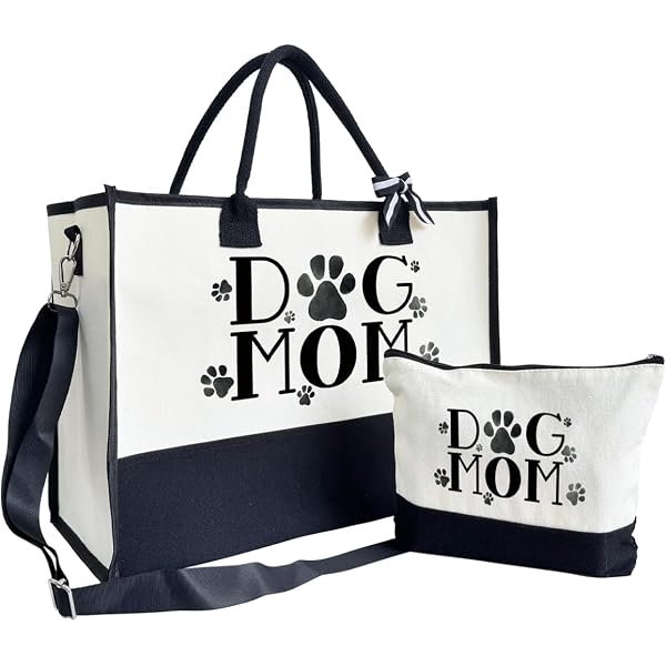 Dog Mom Canvas Tote Bag - Large Reusable Shopping Bag With Handle, Cute Gift For Dog Lovers - View #6