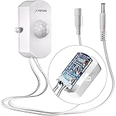 SENSKY BS010BW DC 12v to 24v 3A Mini Dimmable Pir Motion Sensor Switch Occupancy Sensor Switch for DIY LED Lighting,Kitchen Cabinet(White)