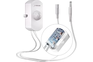 SENSKY BS010BW DC 12v to 24v 3A Mini Dimmable Pir Motion Sensor Switch Occupancy Sensor Switch for DIY LED Lighting,Kitchen Cabinet(White)