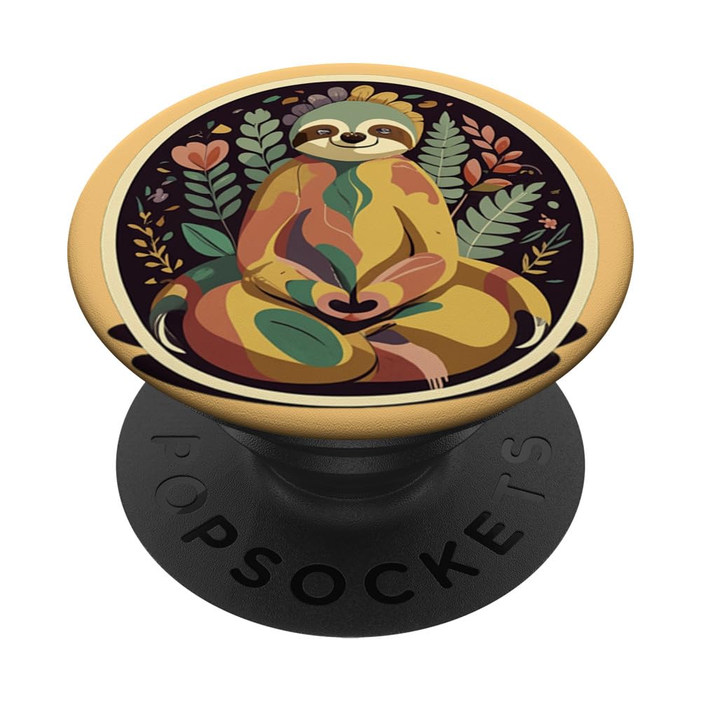 Sloth Sloth Yoga Teacher Yoga Meditation in Lotus Seat PopSockets Swappable PopGrip