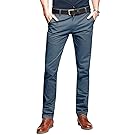 Match Mens Slim-Tapered Flat-Front Casual Pants(Indigo blue,38)
