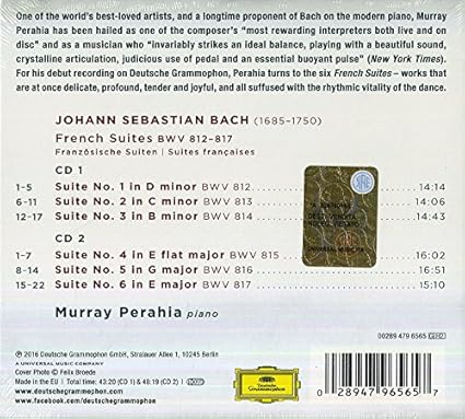 Murray Perahia Bach J S The French Suites 2 Cd Amazon Com Music