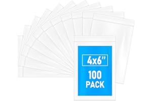 Cherodada 4" x 6" (100 pcs) 4 Mil Clear Reclosable Bags, Heavy Duty Small Plastic Clear Reclosable Poly Durable Zipper Bags