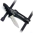 Atomic Aquatics Ti6 Titanium Durable Corrosion-Resistant Dive Knife with Lockable Sheath and Quick-Adjust Straps for Scuba Diving, Snorkeling