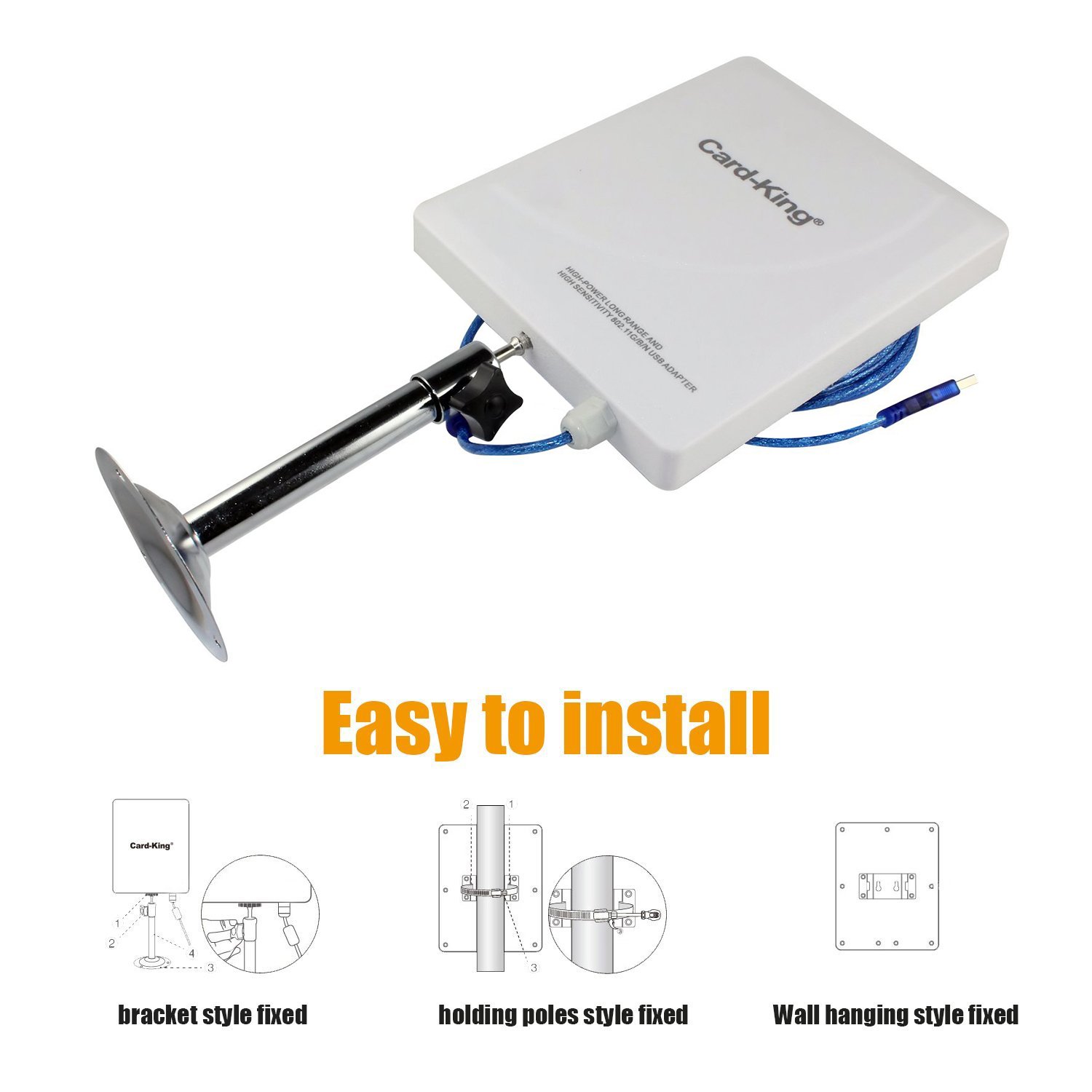 Wifi Adapter 300Mbps Wifi Extender Long Range Indoor Outdoor with 20dBi High Gain Antenna for Windows / Mac