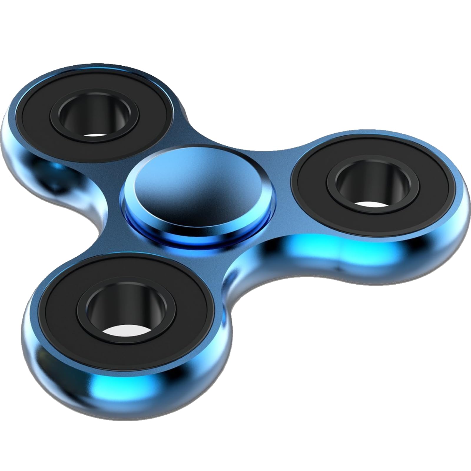 Aolcev Fidget Spinner Metal Fidget Toy Stainless Steel Fast Bearing 2-5 Minutes Spins Hand Spinner Tri Finger Gyro Toy EDC ADHD Focus Anxiety Stress Relief Toys Gifts for Kids Adults-Blue