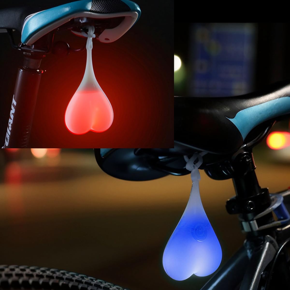 2PCS Rear Bike Tail Light LED Bicycle Rear Lights Cycling Night Essential Seat Back Safety Lamp Waterproof Bright Warning Flash MTB Truck Car Light Waterproof Creative Warning Light