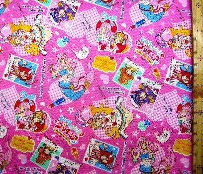 Amazon 40cm単位で販売 キャラクター 生地 トロピカルージュ プリキュア ピンク 手芸 生地 キャラクター 布 はぎれ ハギレ カットクロス ピロル 布 生地 通販