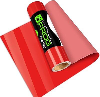 VINYL FROG Glossy Red Permanent Vinyl 12x10 ft Self Adhesive Craft Vinyl