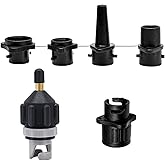 Haokixin Paddle Board Pump Adapter, Sup Air Pump Adaptor Inflatable Boat Paddleboard Boston Valve Adapter with 4 Air Valve Nozzles for Canoes Surf Inflatable Boats