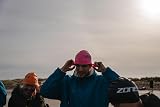 ZONE3 Silicone Swim Cap Hi-Vis Pink 48g Waterproof Unisex view 7