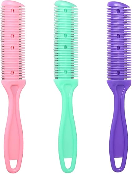 Amazon Co Jp Frcolor ヘアーカッターくし 両面 ヘアカッター 櫛 コームシェーパー サロン 自宅 理容 理髪ツール ヘアスタイリング 3本セット 混合色 ホーム キッチン