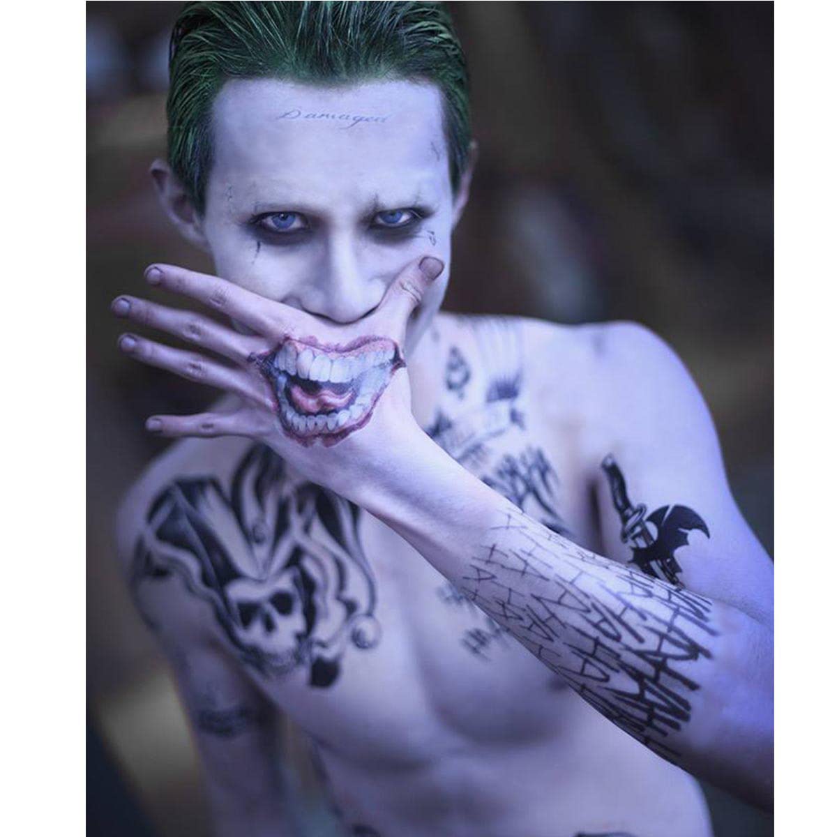 3 Sheets Halloween Temporary Tattoos,Tattoo Sticker Perfect for Halloween,Cosplay, Costumes and Party Accessories