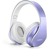 TUINYO Wireless Headphones Over Ear, Bluetooth Headphones with Microphone, Foldable Stereo Wireless Headsetfor Travel Work TV PC Cellphone-Purple