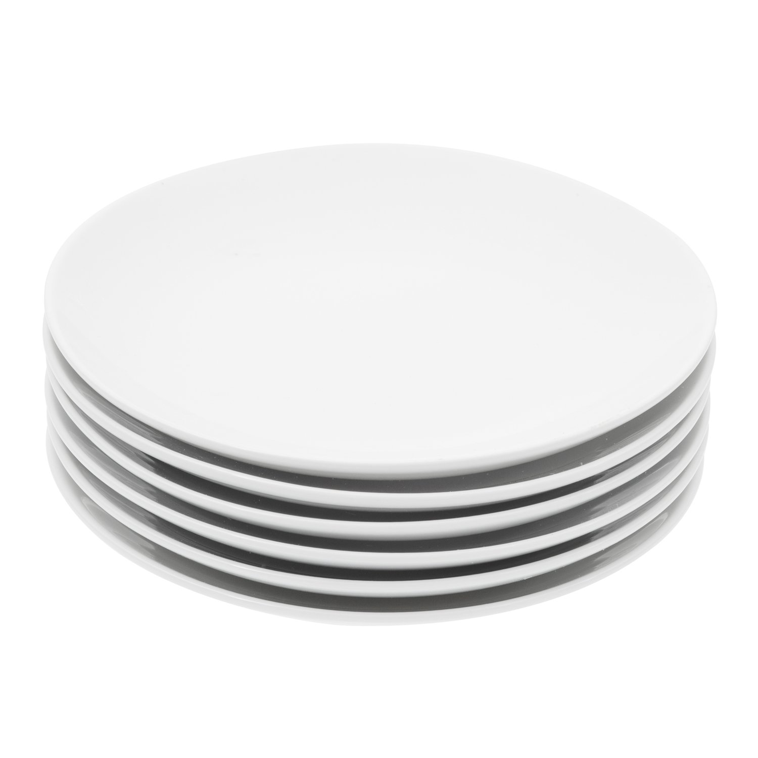 (Similar to photo) Durable Porcelain 6-Piece Dessert Plate Set, Elegant White Serving Plates (6-inch dessert plates)