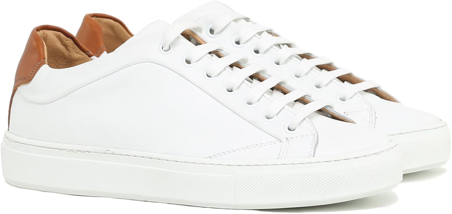 Sneakers Uomo in Pelle Stringata di Colore Bianco Scarpe Sportive Uomo Bianche Sneakers Leather Sneakers Uomo in Pelle Stringata di Colore Bianco Scarpe Sportive Uomo Bianche Sneakers Leather