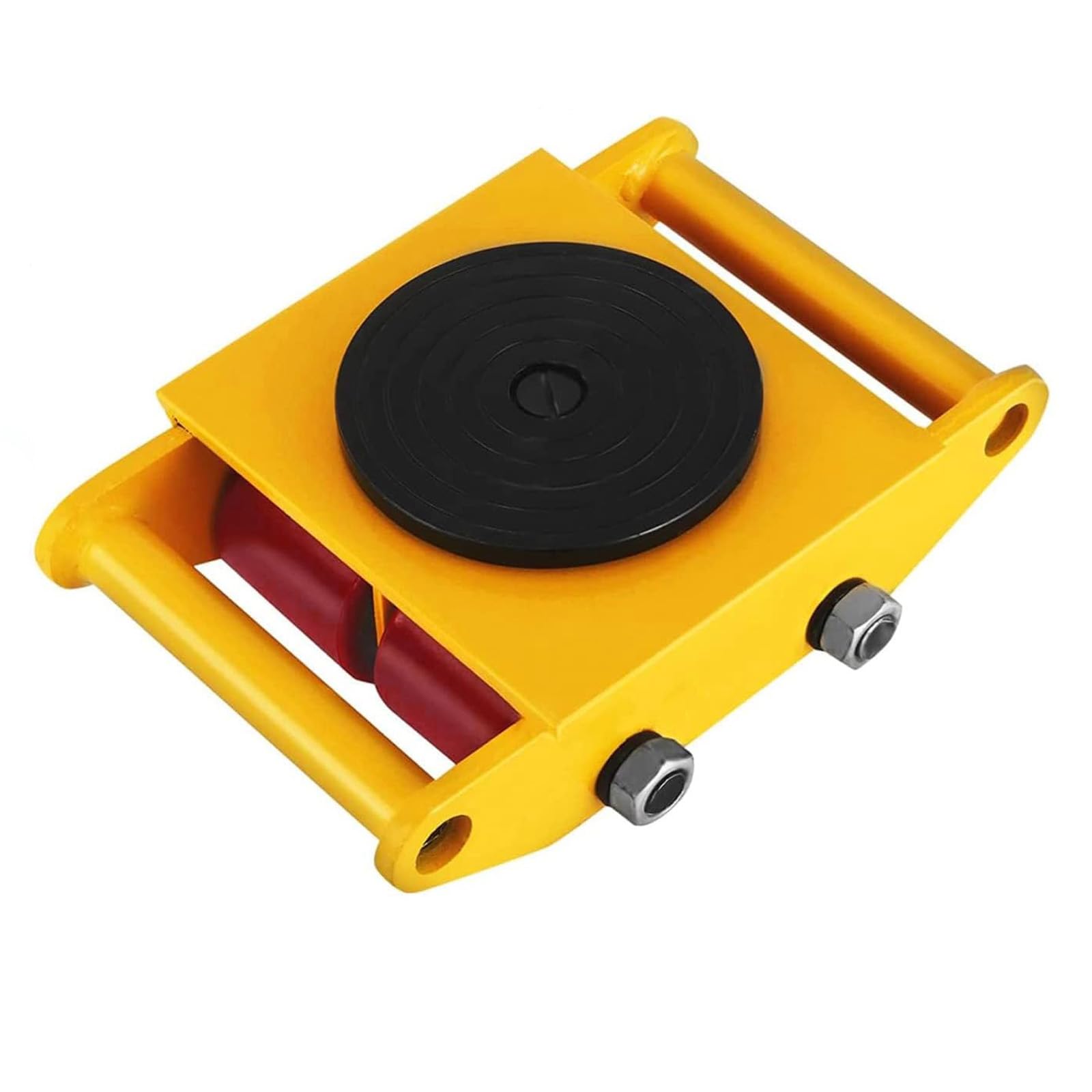 Nisorpa Industrial Machinery Mover 6T Machinery Moving Skate 13,200lbs Heavy Duty Skate Dolly 4 Rollers Dolly Skate with 360° Rotation Cap Machinery Mover for Warehouse Workshop Factory, Yellow