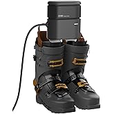 SOTHING Portable Boot Dryer with 3/6/9H Timer, 131℉ Gentle Heat, Ultra-Quiet 30dB, 11.81" Retractable Hoses for Ski Boots, Wo