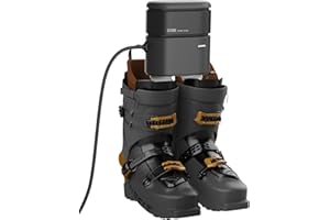 SOTHING Portable Boot Dryer with 3/6/9H Timer, 131℉ Gentle Heat, Ultra-Quiet 30dB, 11.81" Retractable Hoses for Ski Boots, Wo
