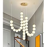 cenozo Modern Chandeliers LED Dimmable Light Acrylic Balls Ceiling Pendant Lighting for Living Room Dining Room Bedroom Adjus