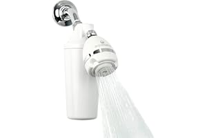 Aquasana Filtered Shower Head - Max Flow Rate w/ Adjustable Showerhead - Reduces Over 90% of Chlorine from Hard Water - Carbon & KDF Filtration Media - Soften Skin & Hair - AQ-4100