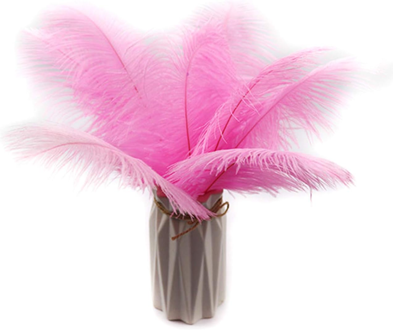 Tinsow 15 Pcs Natural 10-12inch(25-30cm) Ostrich Feathers Plume Wedding Centerpieces Home Decoration Festival Supplies (Pink)