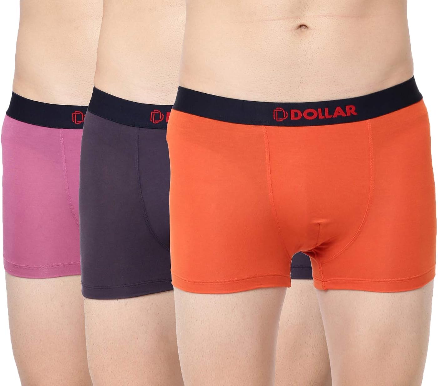 Buy Dollar Bigboss Men's Assorted Pack of 3 Trendy Plain Trunk at Amazon.in