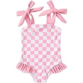 YOUNGER TREE Toddler Swimsuit Girl Color Block Stripe One-Piece Swimwear Baby Girl Bathing Suits