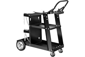 AQNIEGEP Welding Cart Heavy Duty Welding Cart for Tig Mig Welder and Plasma Cutter Welder Cart with Upgrade Handles and Increase Storage Space Tank Storage 400 lbs 3 Tiers