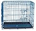 Internet's Best Wire Dog Kennel | Medium (36 Inches) | Double Door Metal Steel Crates | Indoor Outdoor Pet Home | Folding and Collapsible Cage | Blue