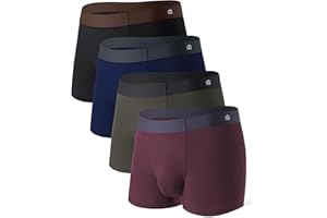 DAVID ARCHY Mens Underwear Moisture Wicking Breathable Rayon Made from Bamboo Seamless Underwear with Support Pouch 4 Pack