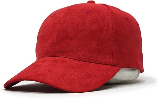 red suede baseball cap