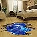CNUSER Galaxy Planet Space Murals Wall Decal - Creative 3D Cosmic Milky Way Floor/Ceiling/Window Removable Wall Stickers Self-Adhesive Wallpaper Decor for Home