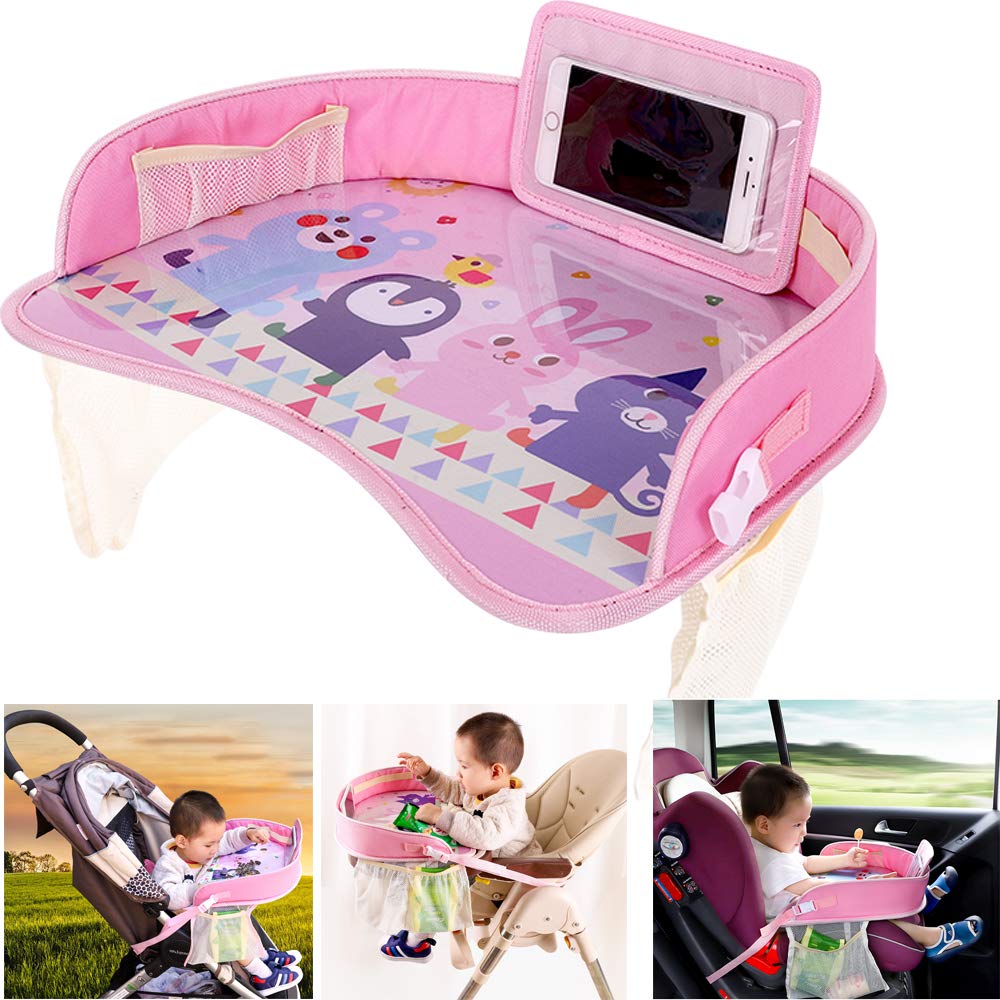 Plateau Voyage Enfant Voiture - Tablette Dessin Effaçable + Rangement IPad + 6 Stylos