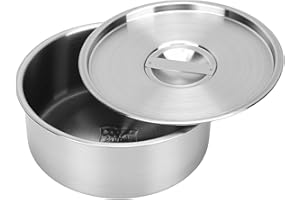 Keenso 304 Stainless Steel Steaming Bowl, Thickened Heat Proof Rice Cooking Bowl with Lid for Steaming Egg Custard, Perfect f