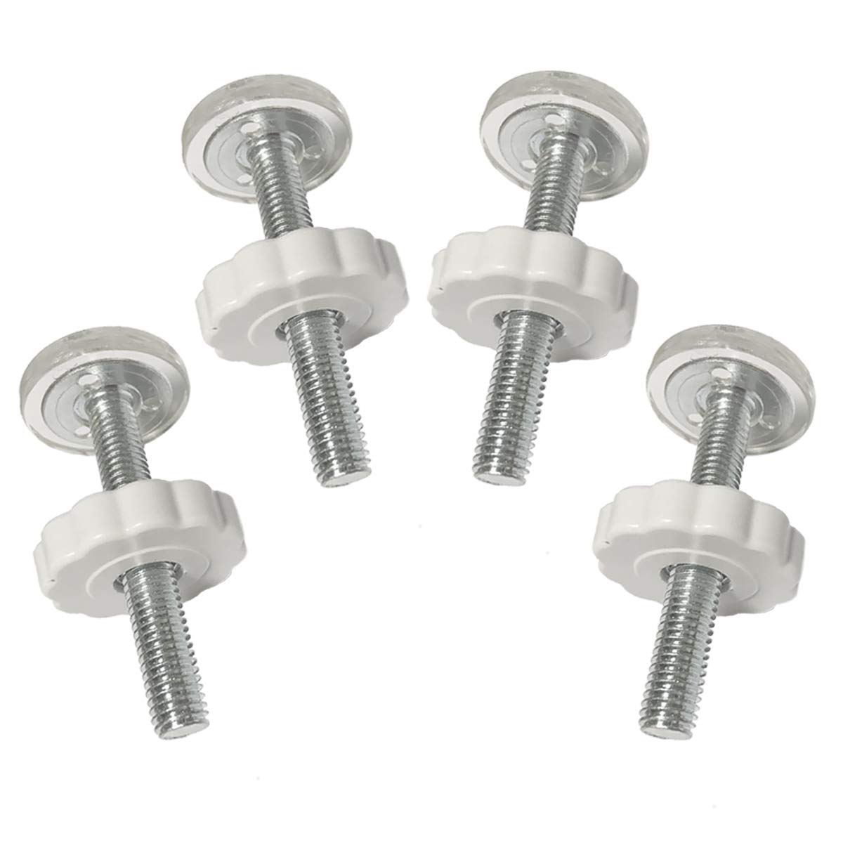 YMWALK 4 Pcs Pressure Baby Gates Threaded Spindle Rods M10(10mm) Walk Thru Gates Accessory Screw Bolts Kit Fitting for Pressure Mounted Baby and Pet Safety Gates(White)