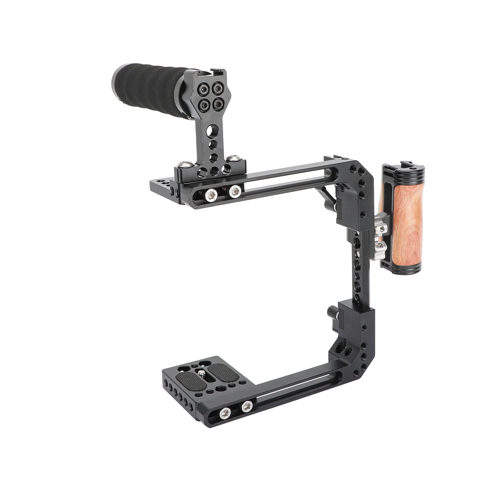 SZRIG Ajustable Camera Cage Assemble for Left/Right Handle Use with Top and Side Handgrip