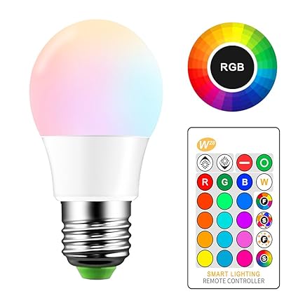 ONEVER 5W RGB LED Bulb E27 Color Changing Atmosphere Lighting LED Lamp Flash Strobe Fade Mode Bar KTV Decorative Lights (1PCS)