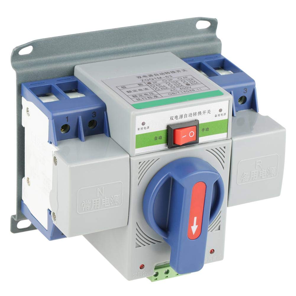 ZGQ1M-63/2P Automatic Transfer Switch, 220V 63A 2 Phase Dual Power Automatic Circuit Breaker