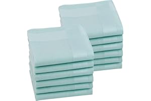 HOULIFE Men's Cotton Handkerchiefs, Solid Color 100% 60S Soft Cotton Hankies for Men Women 6/12PCS 15.7"×15.7"