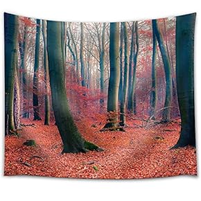 Forest During Fall Time - Fabric Tapestry, Home Decor - 51x60 inches
