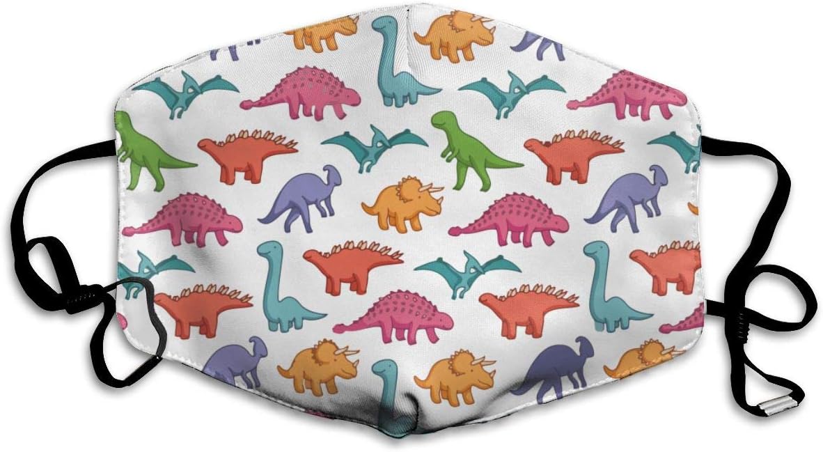 Cute Dinosaurs Pollution Mask for Men Women, Reusable Air Filter Mask with Adjustable Ear Loops Perfect for Blocking Pollution Dust Pollen and Germs