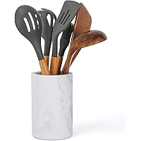 ChasBete Kitchen Utensil Holder for Countertop, Natural Marble Wine Chiller Bucket/Utensil Crock/Cooking Utensil Holder